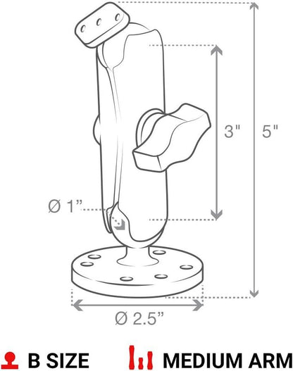 RAM MOUNTS RAM-B-138U Double Ball Flat Surface Mount
