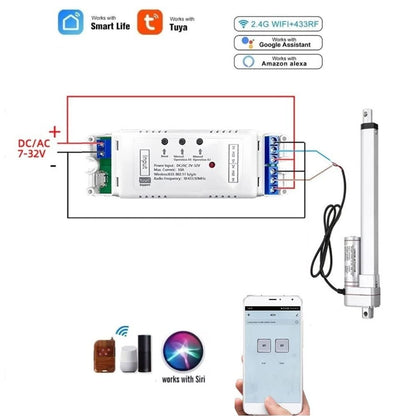 MHCOZY 2 Channel 5V 12V 32V WiFi Relay Switch,Tuya app Remote Dry Contact,Works with Alexa Google Home