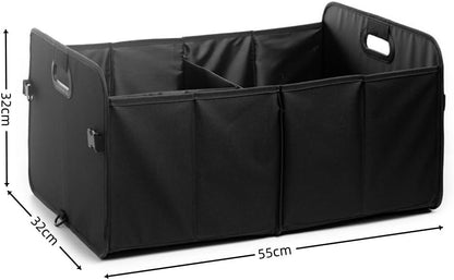 Naisfei Car Storage Box, Car Trunk Organiser Cargo Storage, Foldable Waterproof Oxford Cloth Multi-Compartment Trunk Organizer, Adjustable Straps for Car Storage(21.6 x 12.6 x 12.6 inches)
