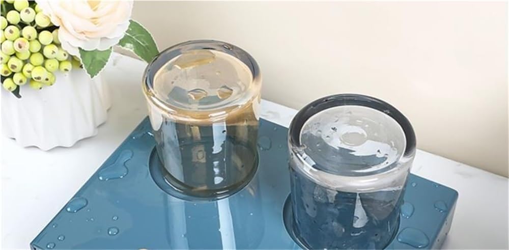 TRgqify-KM Acrylic Bathroom Organizer with Cup Holder & Bottom Storage Drawer Multi-Purpose Shelf Unit for Shower Toiletries Kitchen Counter Home Hotel Space-Saving Storage Solution(Style1)