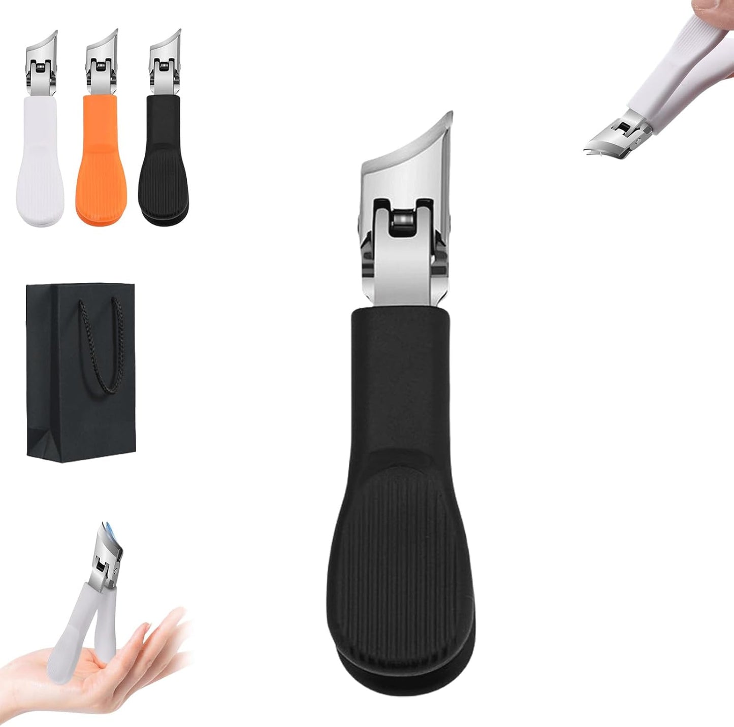 Lavito Nail Clipper,Lavito wide jaw opening anti-splash slanted nail clipper,Curved Toenail Clippers,No Mess,Achieve A Flawless Cut With Ease For Women Men (C)