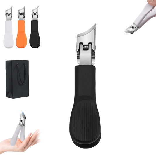 Lavito Nail Clipper,Lavito wide jaw opening anti-splash slanted nail clipper,Curved Toenail Clippers,No Mess,Achieve A Flawless Cut With Ease For Women Men (C)