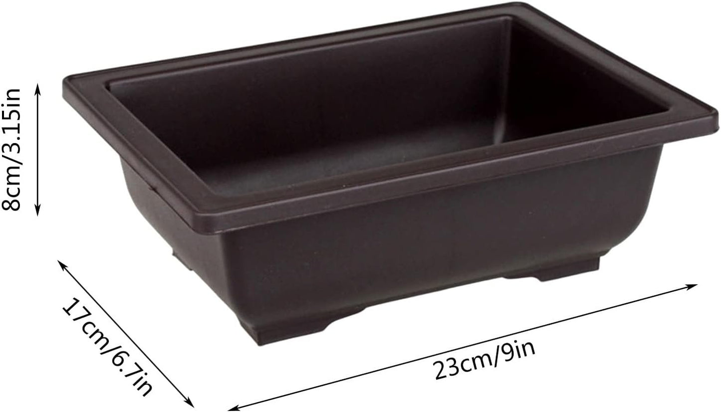 Feizikaw Modern Home Decor Rectangle Flower Pot Imitation Sand Purple Home Garden Small Plastic Flower Pots in Pot (C, 23x17x8cm)