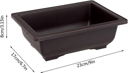 Feizikaw Modern Home Decor Rectangle Flower Pot Imitation Sand Purple Home Garden Small Plastic Flower Pots in Pot (C, 23x17x8cm)