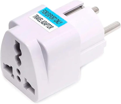 Universal Travel Plug - Power Adapter for UK, USA, EU, AU to Spain, Portugal, Germany, Switzerland, Korea, Denmark, Finland, Norway, Poland, France, Greece