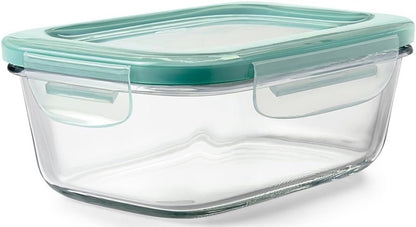 OXO Good Grips 3.5 Cup SNAP Leak Proof Glass Rectangle Food Storage Container, Clear