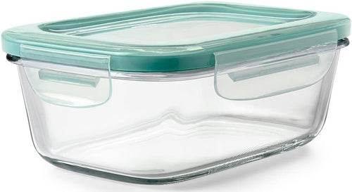 OXO Good Grips 3.5 Cup SNAP Leak Proof Glass Rectangle Food Storage Container, Clear