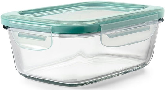 OXO Good Grips 3.5 Cup SNAP Leak Proof Glass Rectangle Food Storage Container, Clear