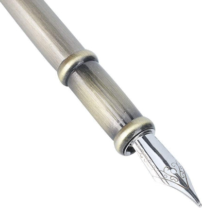 Feather Quill Pen Set, Retro English Calligraphy Dip Pen With 5 Alloy Nibs Antique Set Luxury Vintage Signature Lightweight Writing Ink Stationery Gift Box for Friend Teacher Family(Blue)