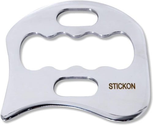 STICKON Medical Grade Stainless Steel Gua Sha Scraping Massage Tool IASTM tools for Soft Tissue Therapy and Reduce Back, Legs, Arms,Neck,Shoulder Muscle Pain (STICKON-q)
