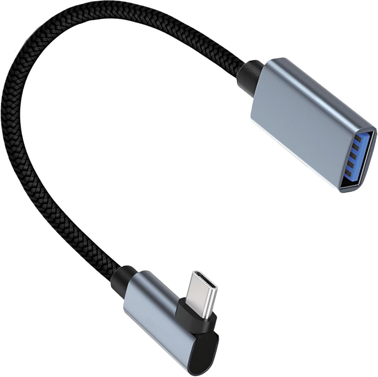 tunghey 2Pack Right Angle USB C to USB Adapter, 90 Degree USB C to USB3,USB Type C to USB,Thund-erbolt 3 to USB Female Adapter OTG Cable Compatible with 15 Pro Max, iP-ad Pro, Air. 30CM