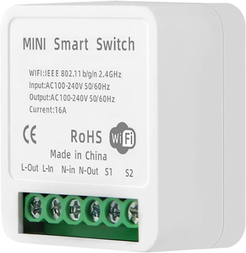 xinyee Mini WiFi Switch Module 16A Wi-Fi Intelligent Relay Light Switch APP Remote Control Voice Control DIY Breaker Module Home Appliance Automation (AC 100-240V)