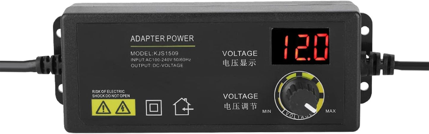 Adjustable Power Adapter, 3-12 V 60 W 5 A Non-Interference Power Adapter, Universal Adjustable Power Adapter, for Home Electronics and Devices