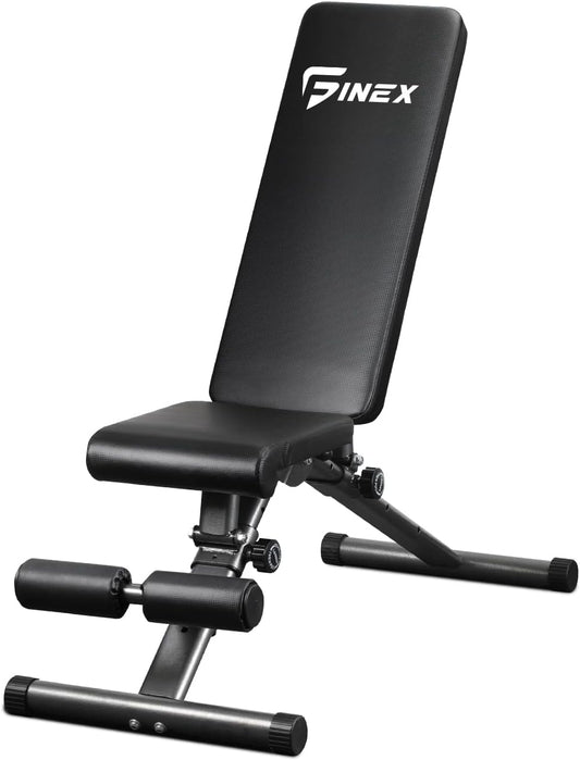 FINEX Weight Bench - 4+5 Adjustable Foldable FID Bench Flat Incline Decline Weight Press, 200KG Load Capacity, Fullbody Exercise Workout Dumbbell Bench for Home Gym