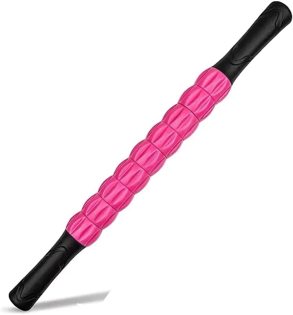 EZONEDEAL Muscle Roller Stick, Massage Roller, Body Massage Stick Release Myofascial Trigger Points Reduce Muscle Soreness Tightness Leg Cramps & Back Pain For Physical Therapy & Recovery (Pink)