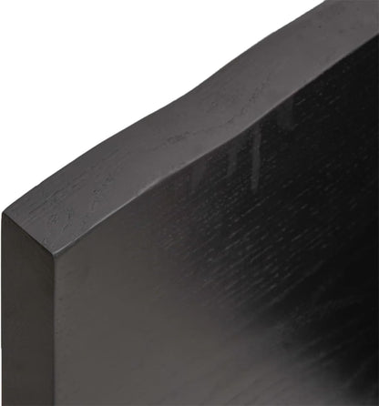 Solid Wood Tabletop, Dark Brown, 120 x 60 x (2-4) cm, Live Edge Design, Replacement for Coffee Table, Kitchen Dining Table, Desk Top, Durable and Stylish