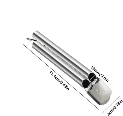 Loud Double Tube Whistle, Lifeguard Safety Whistle, 3.9x0.78in Survival Tool, High-Volume Sound for Outdoor Camping, Hiking, Hunting, Boating, Essential Safety Supply
