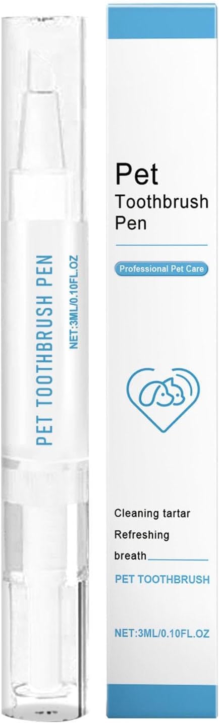 Pet Toothbrush Pen, Gentle Oral Care Tool, Ergonomic Dog & Cat Toothbrush, Soft Bristles on Sensitive Teeth, Compact Design, Ideal for Home or Travel, Perfect for Dogs, Puppies, and Cats