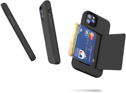 Asuwish Phone Case for iPhone 11 Pro 5.8 with Tempered Glass Screen Protector Cover and Credit Card Holder Stand Slim Hybrid Mobile Cell Accessories iPhone11pro iPhone11 i XI 11s 11pro Women Men Black