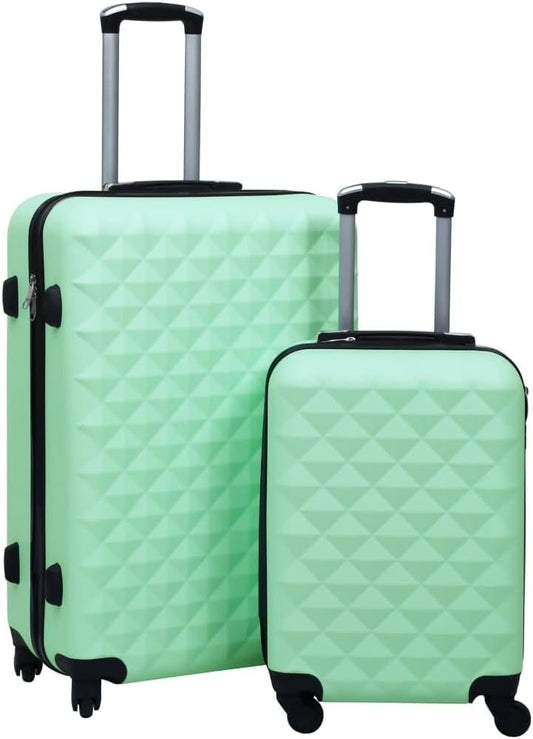 'VidaXL 2-Piece Hardcase Trolley Set in Mint Green, ABS Material, Lightweight Travel Luggage with Security Lock and 360 Degree Castors'.