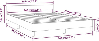 JUNZAI Giroletto con Testiera Grigio 140x200 cm in Similpelle,Mobili,Letti e Accessori,Letti e telai per Letti
