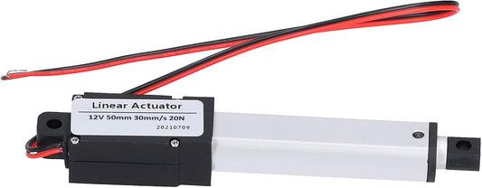 Electric Micro Linear Actuator, Stroke 2"â€“12V, Mini Motion Actuator for Automotive/Industrial/Robotics/Home Automation, Internal Limit Switch, Low Noise and Short Circuit(Stroke 50mm-30mm/s-20N)