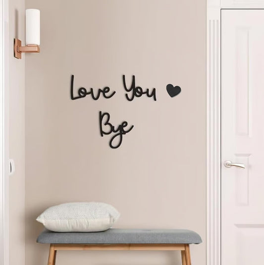 Love You Bye Sign Above Door Topper Decoration, Boho Farmhouse Wall Art Decor Stylish Living Room and Home Wall Decor Gift Hallway Entryway Door Valentine Decorations for Home