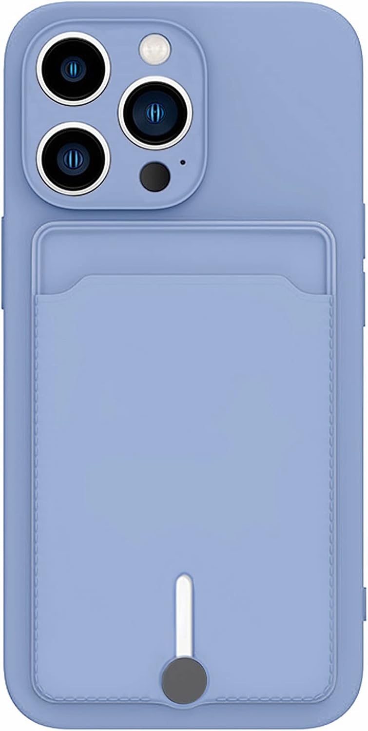 JIATAY for iPhone 11 Pro Phone Case with Card Holder [Slim + Protective] Silicone Phone Case iPhone 11 Pro Wallet Case for Women Men (Purple Blue)