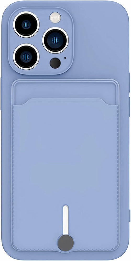 JIATAY for iPhone 11 Pro Phone Case with Card Holder [Slim + Protective] Silicone Phone Case iPhone 11 Pro Wallet Case for Women Men (Purple Blue)