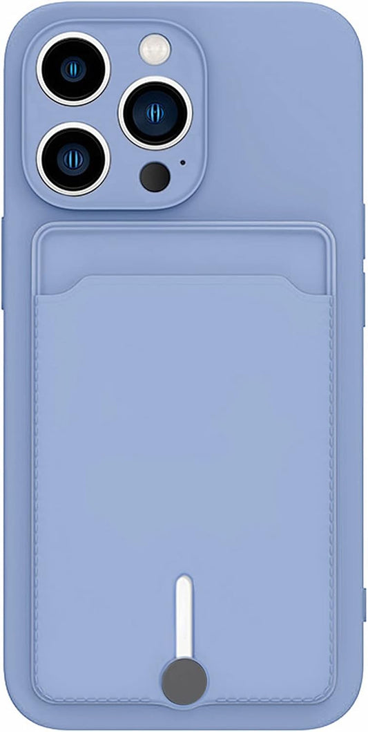 JIATAY for iPhone 11 Pro Phone Case with Card Holder [Slim + Protective] Silicone Phone Case iPhone 11 Pro Wallet Case for Women Men (Purple Blue)