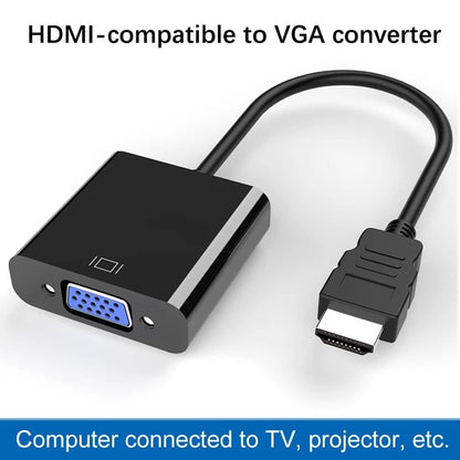 hsy HDMI to VGA Adapter,HD 1080P HDMI to VGA Adapter Converter Cable HDMI Male to VGA Famale Digital Analog Converter for Tablet Laptop PC TV (Black)