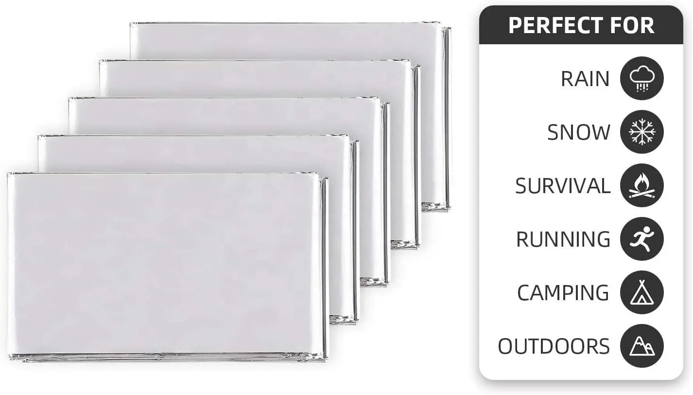 Atlas Adventure Equipment Emergency Survival Blanket, Mylar Thermal Blanket, Gigantic Space Blanket 82" x 63" (1)