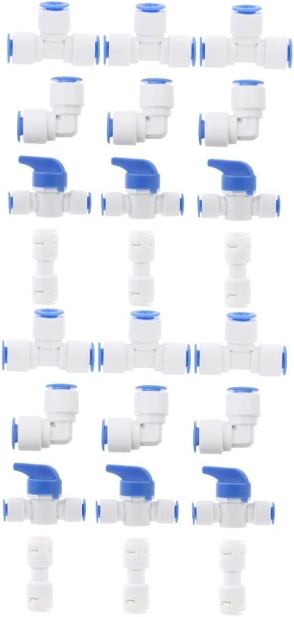 VILLCASE 2 Sets 12pcs Water Filter Tool Water Purifier Fittings Blue Universal Tube Connectors for Home Restaurant Use