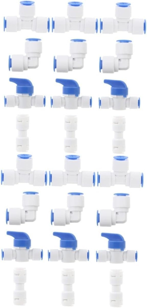 VILLCASE 2 Sets 12pcs Water Filter Tool Water Purifier Fittings Blue Universal Tube Connectors for Home Restaurant Use