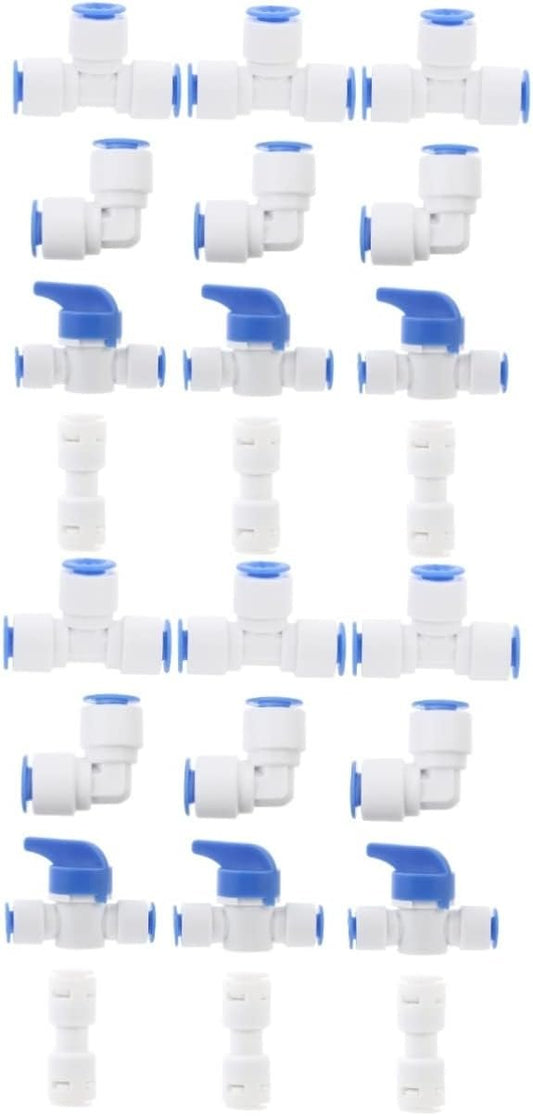 VILLCASE 2 Sets 12pcs Water Filter Tool Water Purifier Fittings Blue Universal Tube Connectors for Home Restaurant Use