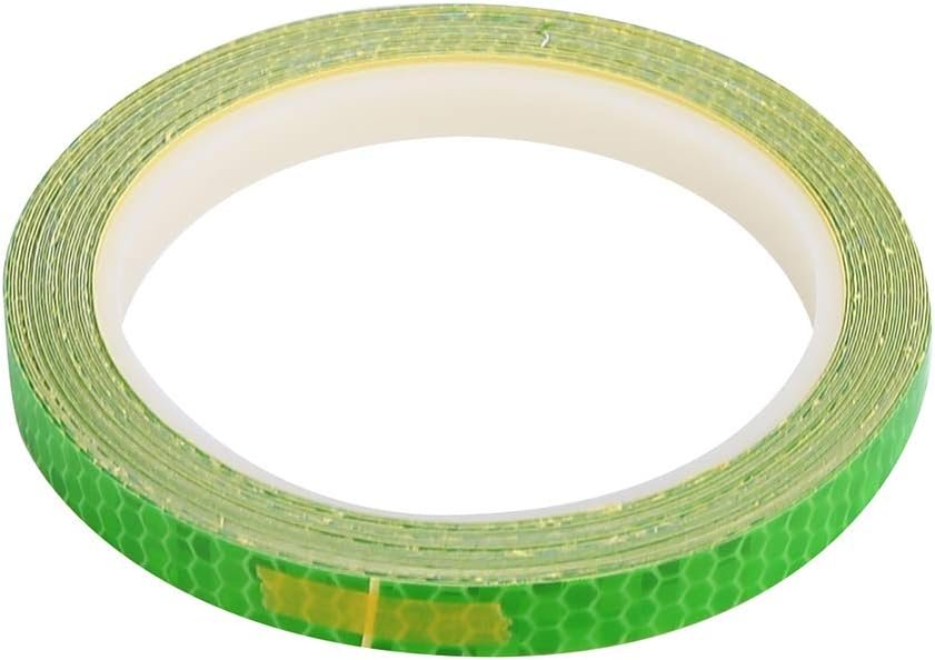 Alomejor 2 Rolls Bicycle Reflective Sticker Cycling Security Wheel Decal Tape Stripe for Car Motorcycle Cycling Bicycle (Green)