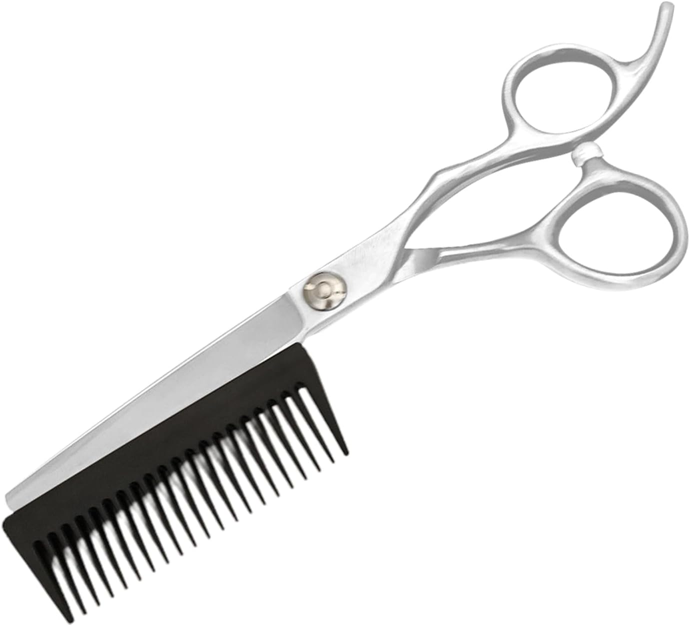 Monozoz Forbici da Parrucchiere - Attrezzi Per Taglio Capelli | Strumenti 2-in-1 Con Pettine Rimovibile e Lama Sfumante per Cura Personale, Viaggio, Casa - Uomo Donna Bambini Anziani