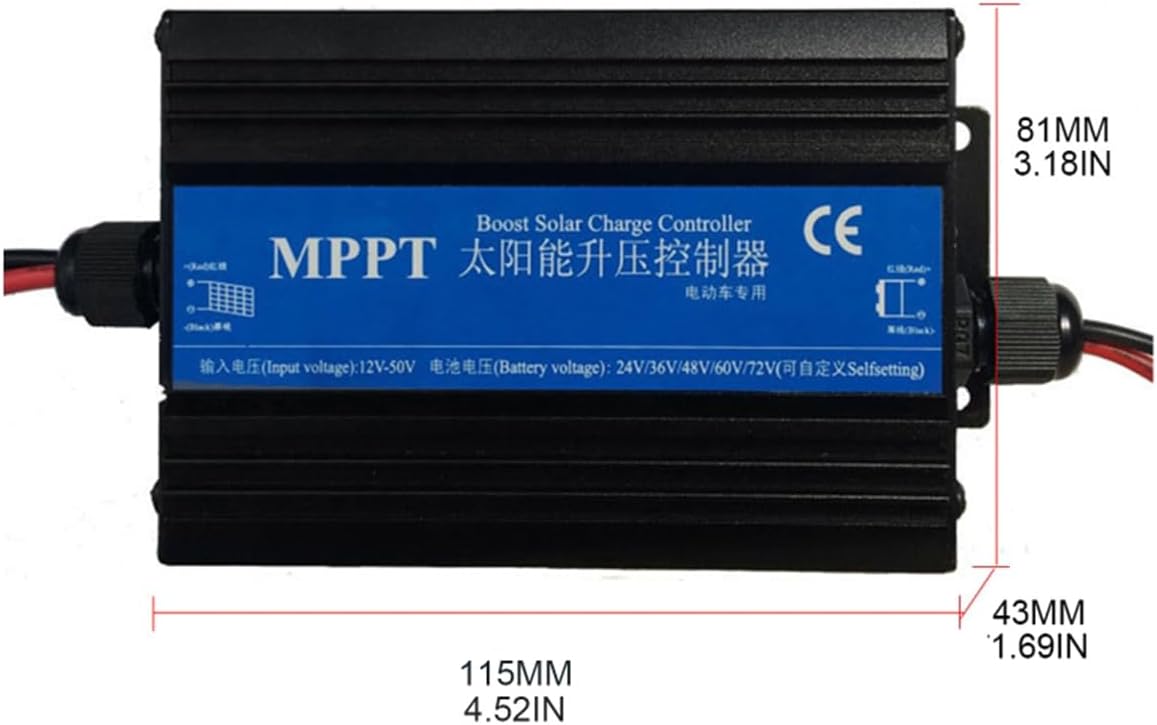 RESFNSE MPPT Boost Solar Charge Controller Charger 300W Car Battery Charging Voltage Regulator Charger Regulator 24/36/48/60/72V Easy Install Easy to Use