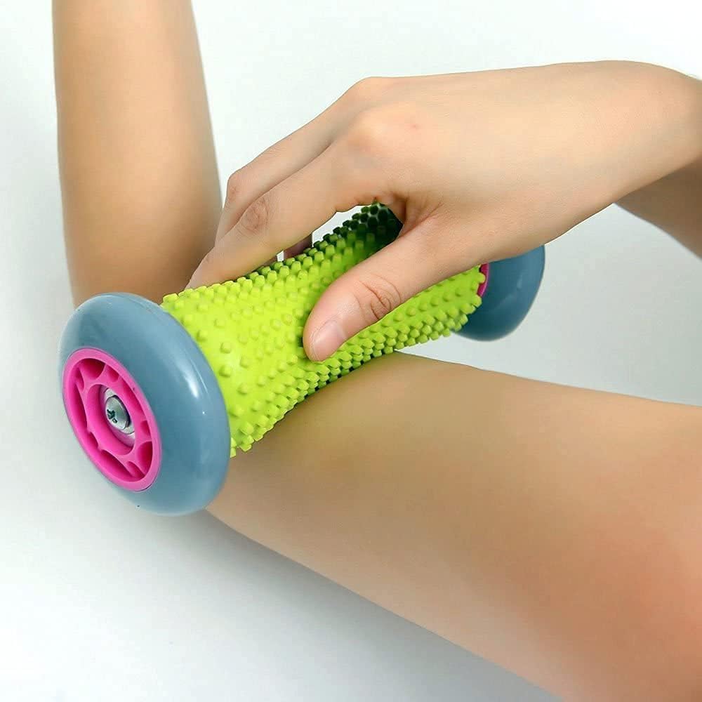 CHANEDE Foot Roller Massage Ball for Relief Plantar Fasciitis and Reflexology Massager for Deep Tissue Acupressure Recovery for PLA Relax Foot Back Leg Hand Tight Muscle, 1 Roller and 2 Spiky Balls