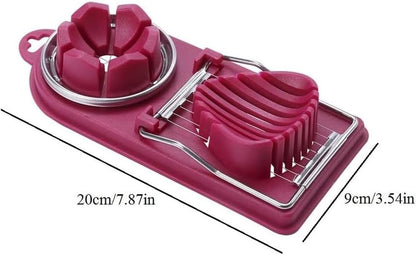 AIMALL 5-Piece Multifunctional Egg Slicer Set, Stainless Steel Wires, Food Grade PP Material, Compact Design for Slicing Eggs, Strawberries, Mushrooms â€“ 7.87x3.54 Inches