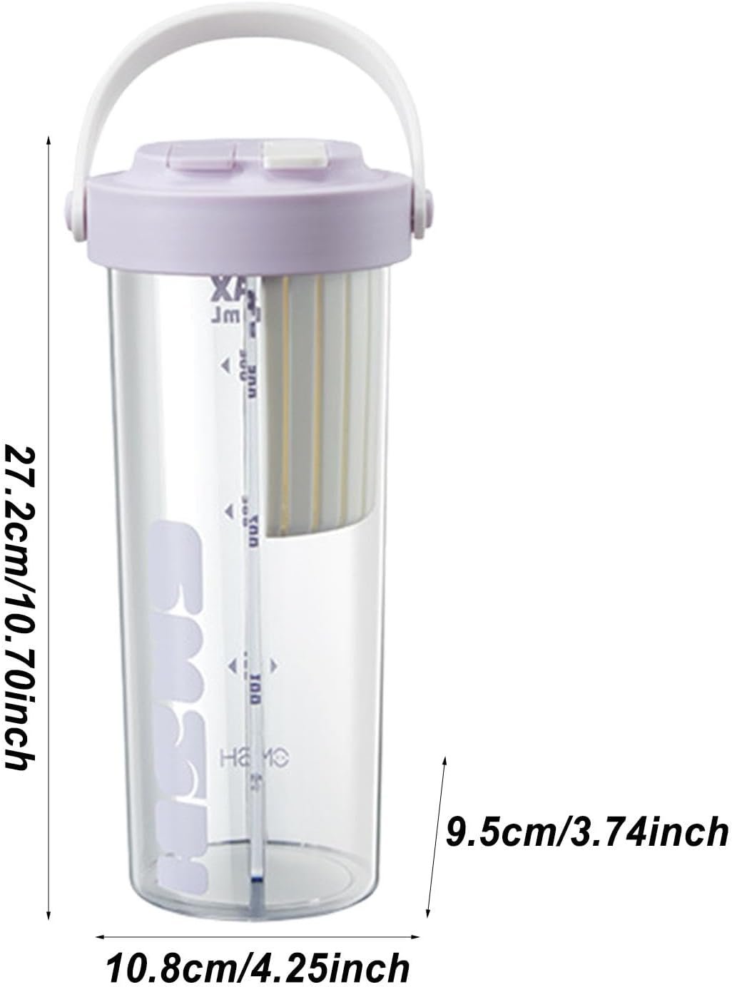 Buhyujkm Split Drinking Cup | 800ml 2 Use Water Bottle,Stylish Portable Travel Bottle, Two Sided Cup with Divider for Hydration, Camping, Backpacking, Travel