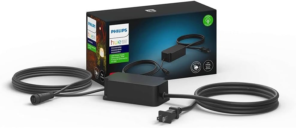 Philips Hue 40W Power Supply Box for Outdoor Smart Lights, Smart Lighting, Outdoor Lighting Accessories, Black