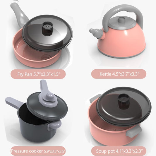 59PCS Mini Kids Kitchen Toy Accessories, Toddler Pretend Cooking Play set with Play Pots, Pans, Utensils Cookware Toys, Play Food Sets Kids Kitchen Cooking Playset, Learning Gift for Girls Boys