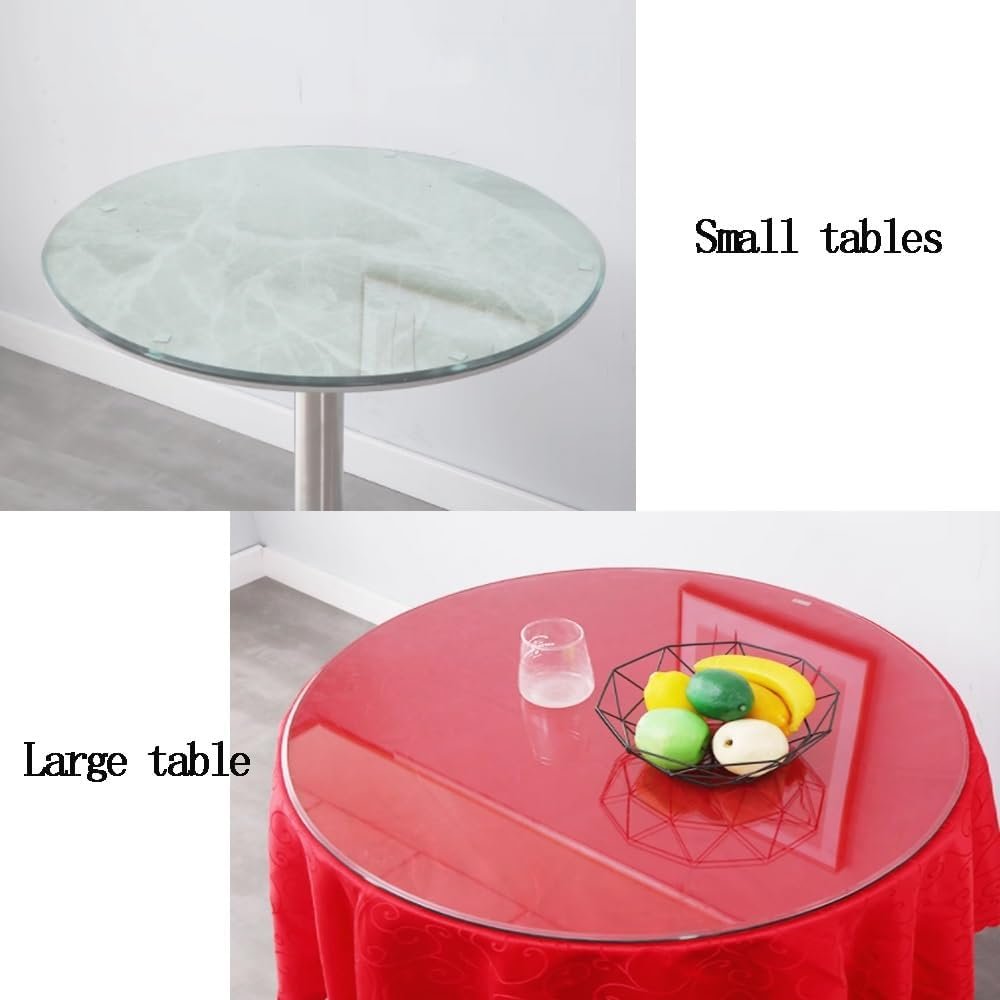 BTBZGFGNYU 11-16inch Clear Glass Table Top for Dining Table, Small Home Coffee Table Top Round Smooth Tempered Glass Tabletop for Protect Countertop(13inch(32cm))