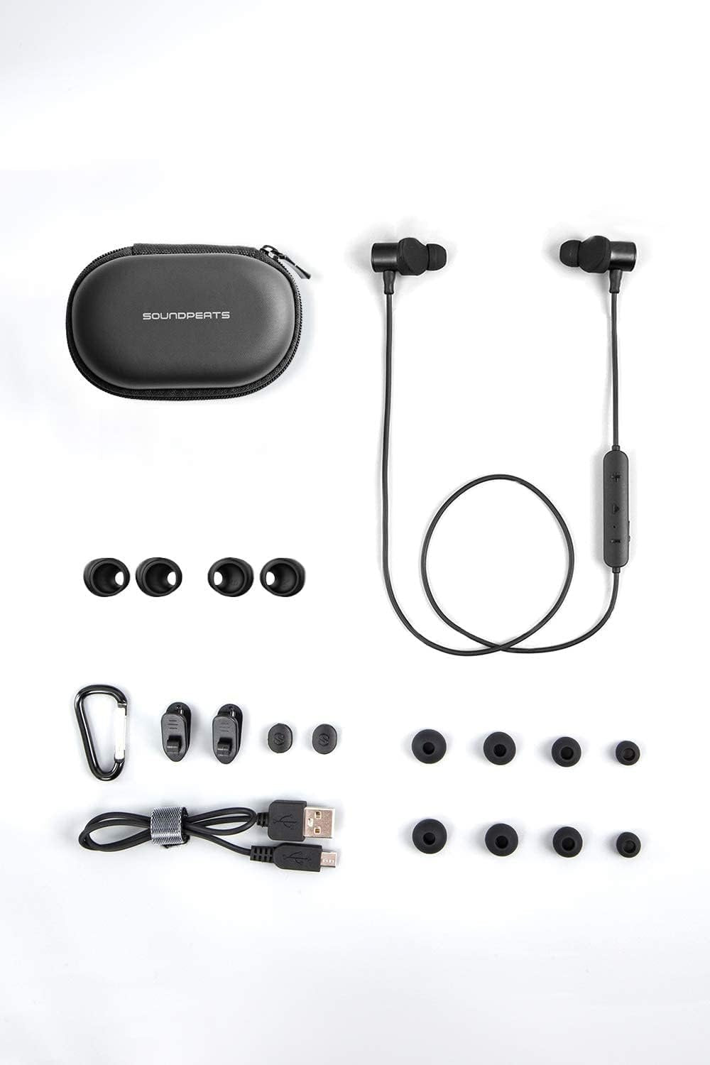 SoundPEATS Q30 HD+ Bluetooth Headphones in-Ear Stereo Wireless 5.2 Magnetic Earphones IPX5 Sweatproof Earbuds with Mic for Sports, Immersive Bass, 10mm Drivers, aptX-HD, 12 Hours Playtime, Type C