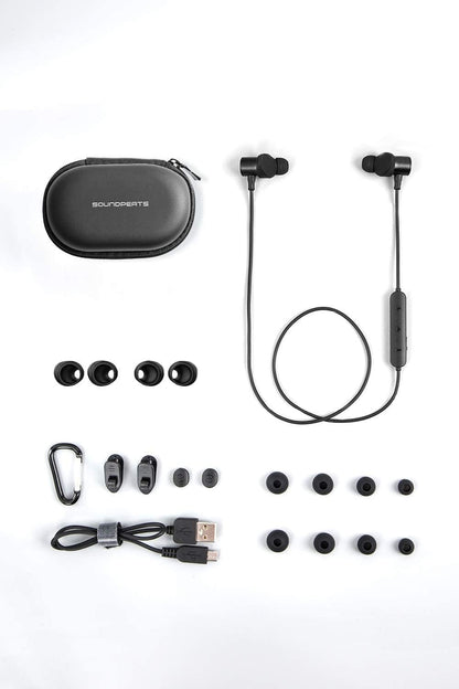SoundPEATS Q30 HD+ Bluetooth Headphones in-Ear Stereo Wireless 5.2 Magnetic Earphones IPX5 Sweatproof Earbuds with Mic for Sports, Immersive Bass, 10mm Drivers, aptX-HD, 12 Hours Playtime, Type C