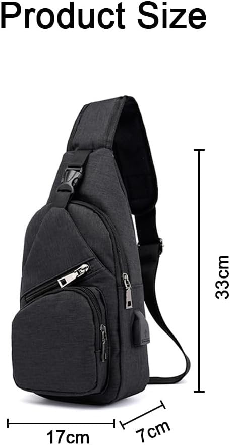 Sling Bag Backpack Chest Shoulder Bag Anti Theft Crossbody Gym Daily Backpack with USB Charging Port for Outdoor Cycling Travel Hiking