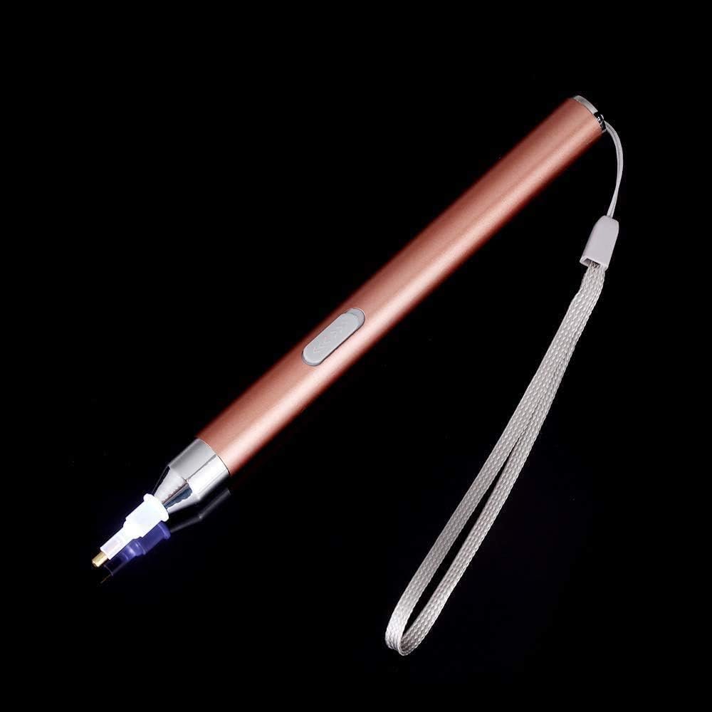 LED Diamond Painting Drill Pen, Upgrade USB Rechargeable Lighting Point Drill Pen, 4 Pen Heads, Storage Bag, Painting Accessories Kits Cross Stitch Tools for DIY Craft (Rose Golden)