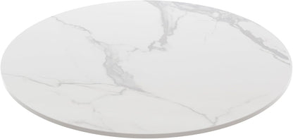 White 80CM Round Sintered Stone Table Top - Indoor & Outdoor Replacement Table Surface | Heatproof, Scratch Resistant & Waterproof Ceramic Desktop for Patio, Balcony, Bistro, Café & Dining Room