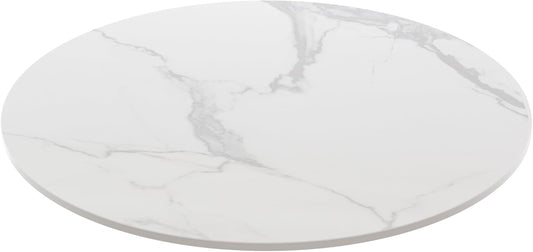 White 80CM Round Sintered Stone Table Top - Indoor & Outdoor Replacement Table Surface | Heatproof, Scratch Resistant & Waterproof Ceramic Desktop for Patio, Balcony, Bistro, Café & Dining Room